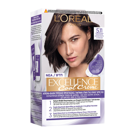 Product L'Oreal Excellence Cool Crème Βαφή Μαλλιών 48ml - 5.11 Ψυχρό Καστανό Ανοιχτό base image