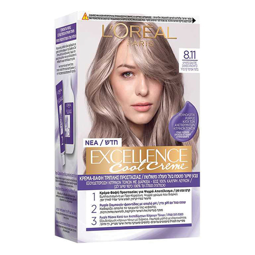 Product L'Oreal Excellence Crème Βαφή Μαλλιών 48ml - No 8.11 Ψυχρό Ξανθό Ανοιχτό base image