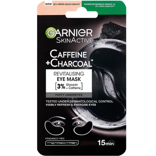 Product Garnier Skinactive Caffeine & Charcoal Revitalising Eye Mask, 1 Pair base image