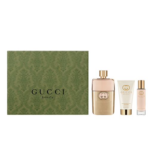 Product Gucci Guilty Pour Femme Eau De Parfum Set: Gucci Guilty Pour Femme Eau de Parfum 90ml + Gucci Guilty Pour Femme Body Lotion 50ml + Travel Size 15ml base image
