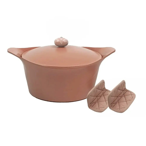 Product Cookut Saucepot Kettle Deep Non-stick Cocotte MJCPKROEN 24cm 4,5Lt Marshmallow Pink base image