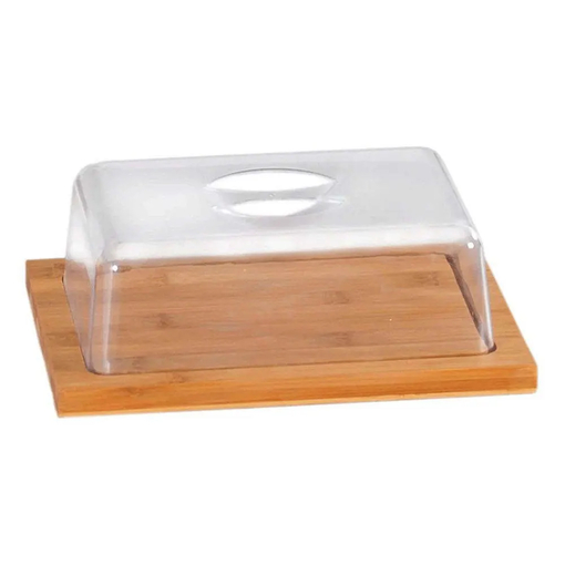 Product Kesper Natural-Clear Τυριέρα Μπαμπού Με Γυάλινο Καπάκι 25x20x8cm base image
