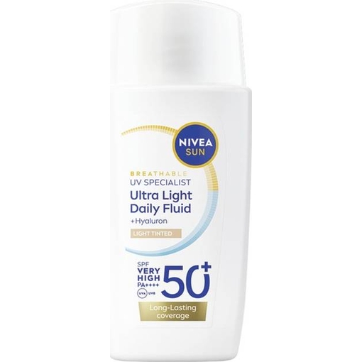 Product Nivea Sun UV Ultra Light Daily Fluid Tinted Αντηλιακή Κρέμα Προσώπου Με Χρώμα SPF50+ 40ml base image