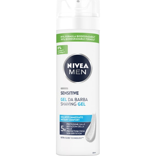 Product Nivea Men Sensitive Instant Comfort Shaving Gel Τζελ Ξυρίσματος 200ml base image