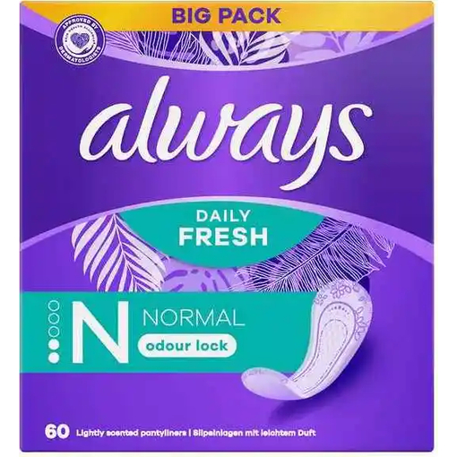 Product Always Dailies Fresh & Protect Normal Pads - 60pcs base image