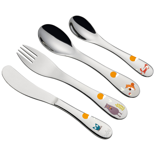 Product Cilio Stainless Steel Cutlery 4 Piece Set with Colorful Printed Pattern Forest - Forest Animals base image