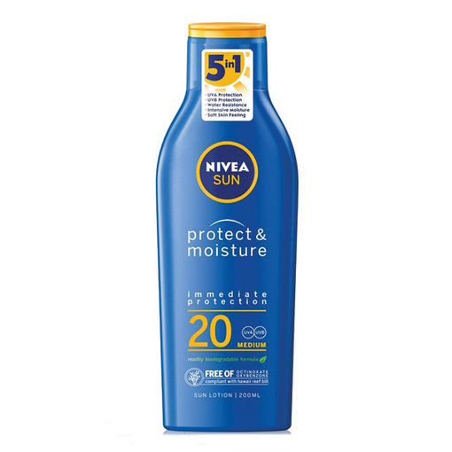 Product Nivea Sun Protect & Moisture Αντηλιακή Λοσιόν SPF20 200ml base image