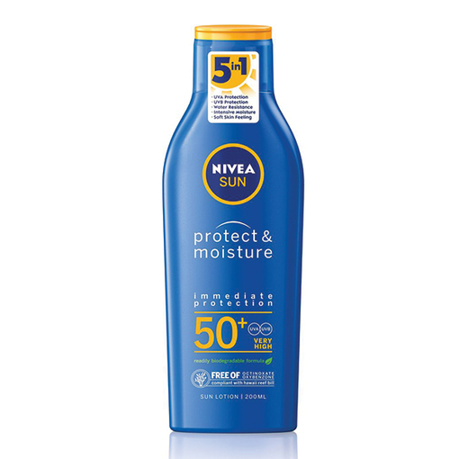 Product Nivea Sun Protect & Moisture Lotion SPF50+ Αντηλιακή Ενυδατική Λοσιόν 200ml base image