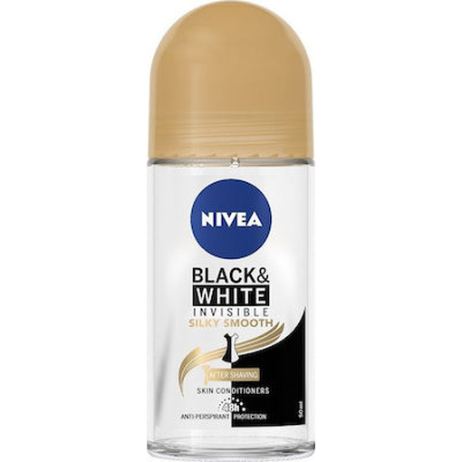 Product NIVEA Female/Male Deodorant Black & White Silky Smooth Roll-On 50ml base image