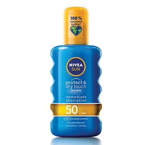 Product Nivea Sun Protect & Dry Touch Invisible SPF50 Διάφανο Αντηλιακό Spray Προσώπου & Σώματος 200ml base image