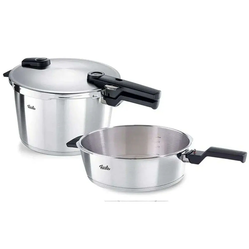 Product Fissler Χύτρα Ταχύτητας Και Τηγάνι Vitaquick® Premium Σετ 2τμχ 26cm 8/4lt Inox-black Fissler base image