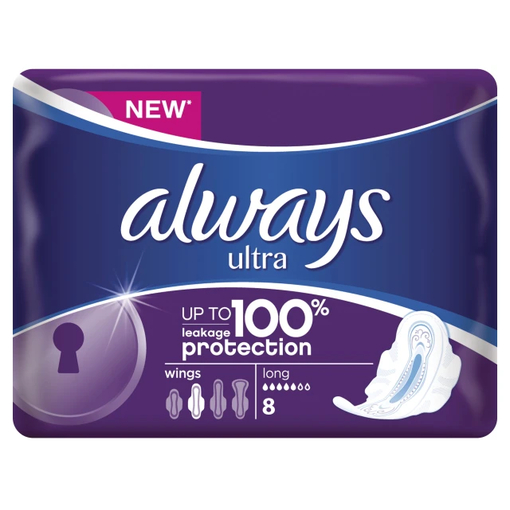 Product Always Ultra Long Size 2 Sanitary napkins with wings 8pcs base image