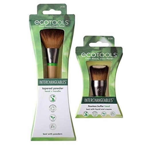 Product Ecotools Tapered Powder Interchangeables Makeup Brush And Flawless Buffer Head For Seamless Makeup Application base image