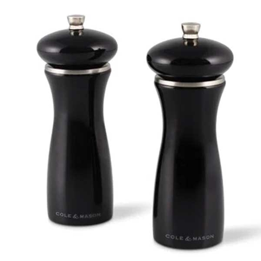 Product Cole & Mason Σετ Μύλοι Πιπεριού & Αλατιού Ξύλινοι 16.5cm Μαύρο Γυαλιστερό Southwold Capstan Classic base image
