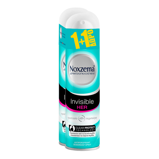 Product Noxzema Deodorant Spray Invisible Her 2x150ml 1+1 Δώρο base image