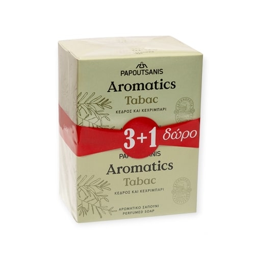 Product Papoutsanis Aromatics Σαπούνι Tabac 125gr | Πακέτο Προσφοράς Συσκευασία 3+1 base image