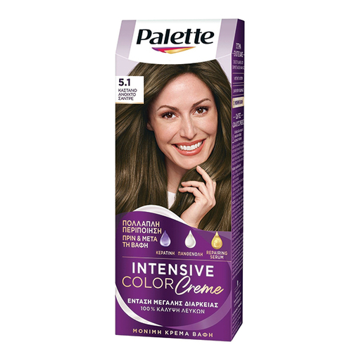 Product Schwarzkopf Palette Intensive Color Creme Semi-Set 50ml | Απόχρωση 5.1 Καστανό Ανοιχτό Σαντρέ base image