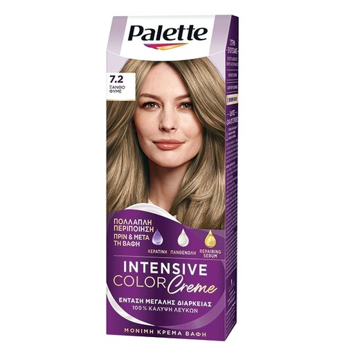 Product Schwarzkopf Palette Βαφή Μαλλιών Intensive Color Crème 110ml - No 7.2 Ξανθο Φυμέ base image