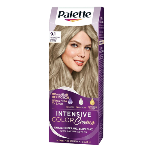 Product Schwarzkopf Palette Βαφή Μαλλιών Intensive Color Crème 110ml - No 9.1 Ξανθό Πολύ Ανοιχτό Σαντρέ base image