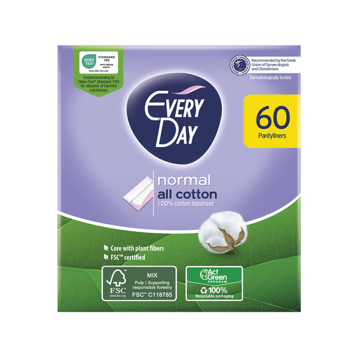 Product Everyday All Cotton Normal Σερβιετάκια 60 Τεμάχια base image