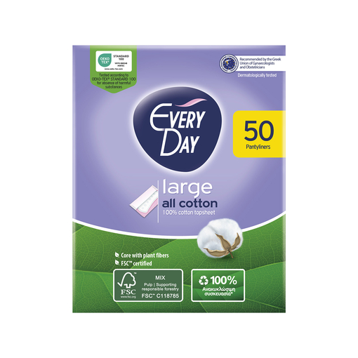 Product EveryDay All Cotton Large Pantyliners Σερβιετάκια 100% Βαμβάκι 50τεμ base image
