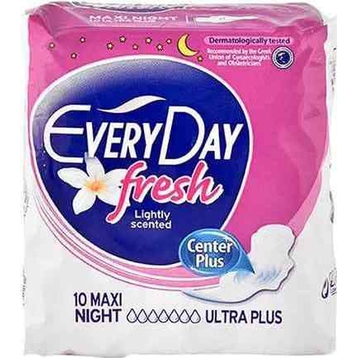 Product Every Day Ultra Plus Maxi Night Fresh Σερβιέτες με Φτερά 10τμχ base image