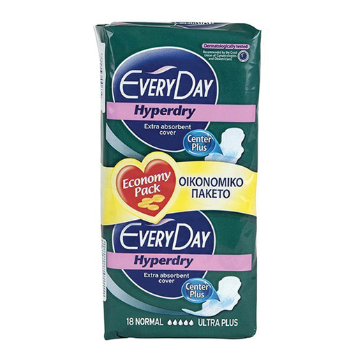 Product EveryDay Σερβιέτες Hyperdry Center Plus Normal με φτερά 18τμχ base image