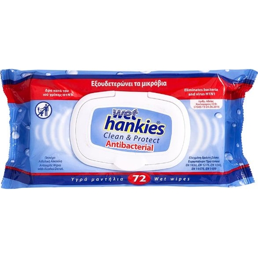 Product Wet Hankies Antibacterial Wet Hand Wipes, 72 count base image