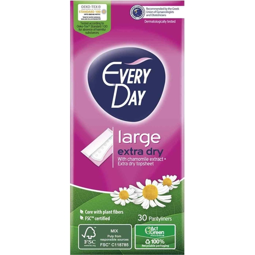 Product Every Day Large Extra Dry Σερβιετάκια Ημερήσια 30τμχ base image