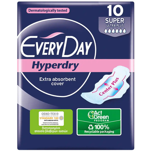 Product Every Day Ultra Plus Super Hyperdry Sanitary Napkins 10-pack base image