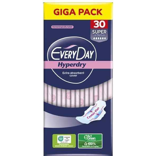Product Every Day Ultra Plus Hyperdry Super Σερβιέτες με Φτερά Giga Pack 30τμχ base image