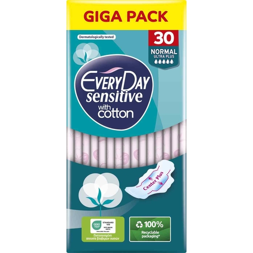 Product Every Day Ultra Plus Sensitive Normal Σερβιέτες με Φτερά Giga Pack 30τμχ base image