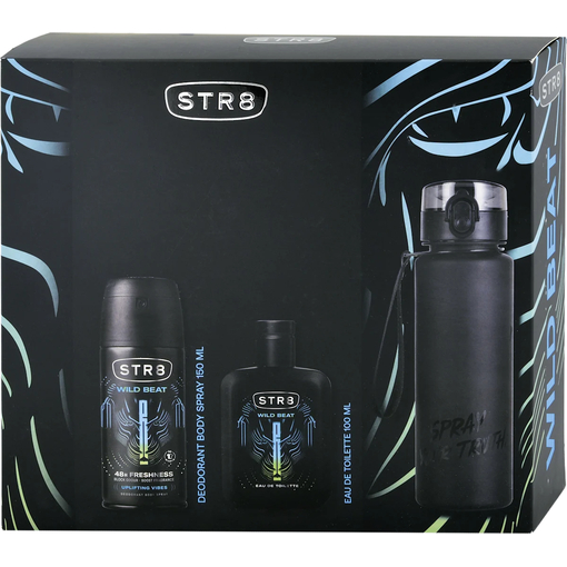 Product STR8 Wild Beat Ανδρικό Αρωματικό Σετ: Eau De Toilette 100ml & Deodorant Spray 150ml & Water Bottle base image