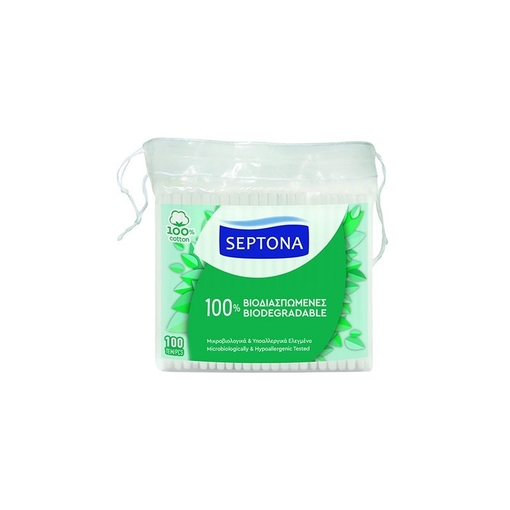 Product Septona Biodegradable Cotton Swabs in Sachet 100 Pcs base image