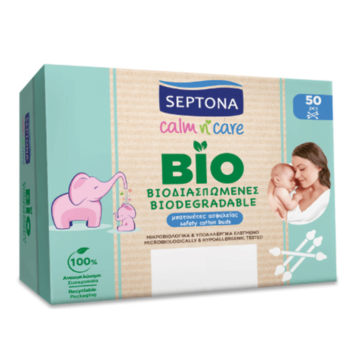 Product Septona Calm n' Care Βιοδιασπώμενες Μπατονέτες Ασφαλείας 50τμχ base image