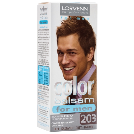 Product Lorvenn Color Balsam Men 35ml - 203 Γκρι Καστανό base image