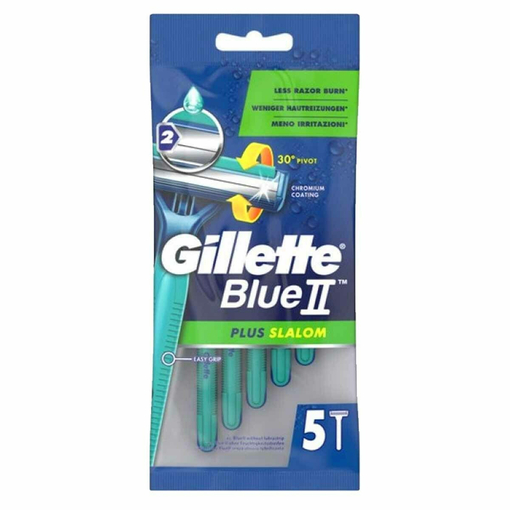 Product Gillette Disposable Razors with 2 Blades and Lubricating Tape Blue II Slalom Plus 5pcs base image