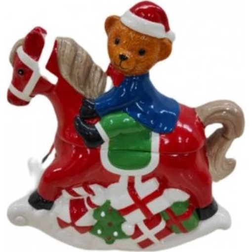 Product Marva Carousel Santa Χριστουγεννιάτικη Κεραμική Μπισκοτιέρα 22cm base image