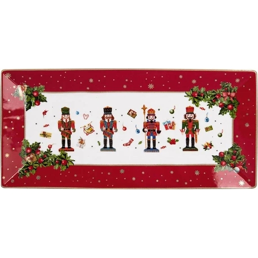 Product Marva Red Nutcracker Ορθογώνια Πιατέλα Σερβιρίσματος Πορσελάνης 35.5 Χ 16.5 Χ 2.5cm base image