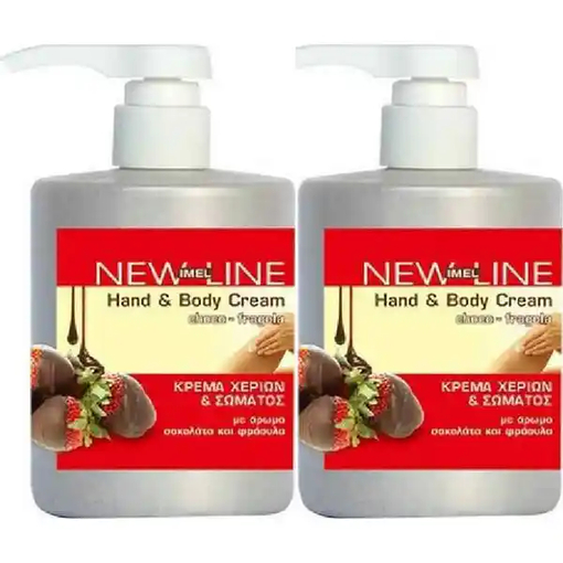 Product Imel New Line Hand & Body Cream Choco Fragola Κρέμα Χεριών & Σώματος 500ml Family Pack 2τμχ base image