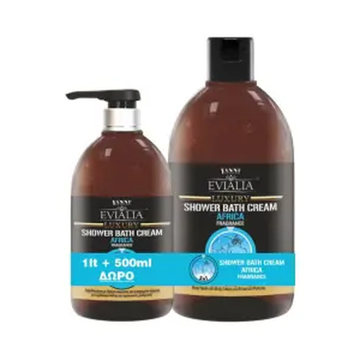 Product Yanni Extensions Evialia Luxury Πακέτο Promo Africa Κρεμώδες Αφρόλουτρο 1L & 500ml base image