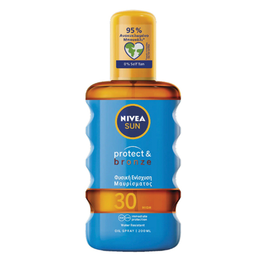 Product Nivea Protect & Bronze Oil SPF30 Αντηλιακό Σώματος για Φυσική Ενίσχυση Μαυρίσματος 200ml base image