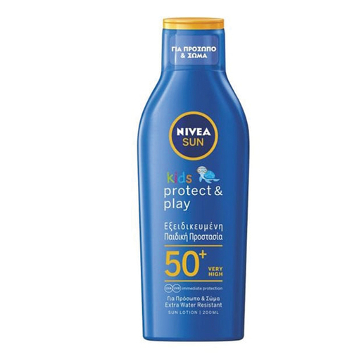 Product Nivea Sun Kids Protect & Play SPF50+ Lotion Παιδικό Αντηλιακό Γαλάκτωμα Προσώπου &  Σώματος 200ml base image