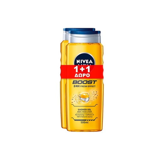 Product Nivea Men Boost Fresh Effect Shower Gel 500ml 1+1 base image