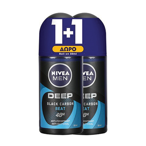 Product Nivea Men Deep Black Carbon Beat Roll-On 50ml 1+1 Δώρο base image