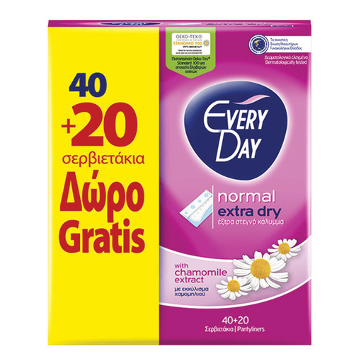 Product EveryDay Σερβιετάκια Extra Dry Normal 40+20τμχ Δώρο base image