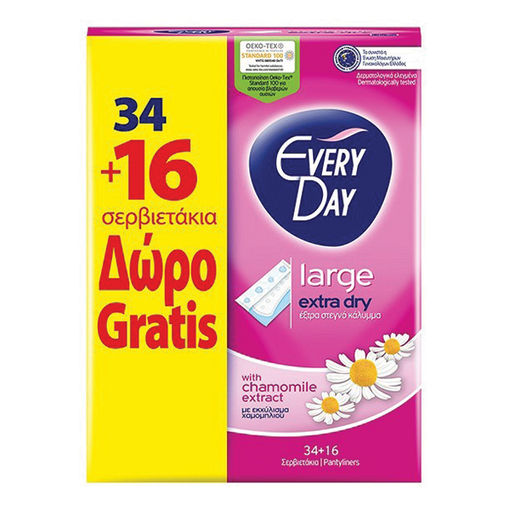 Product EveryDay Σερβιετάκια Extra Dry Large 34+16τμχ Δώρο base image