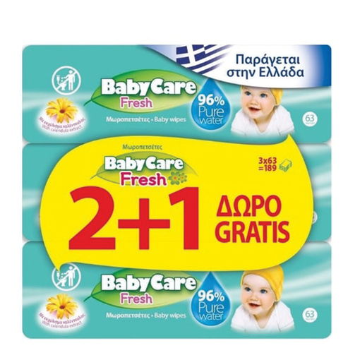 Product Babycare Bath Fresh Μωρομάντηλα με Eκχύλισμα Βανίλιας & Βούτυρο Καριτέ 4x63τμχ base image