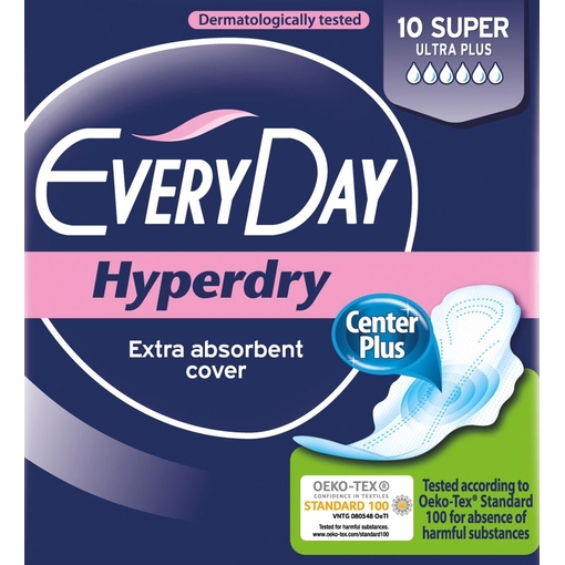 Product Every Day Ultra Plus Super Hyperdry Sanitary Napkins 10-pack base image