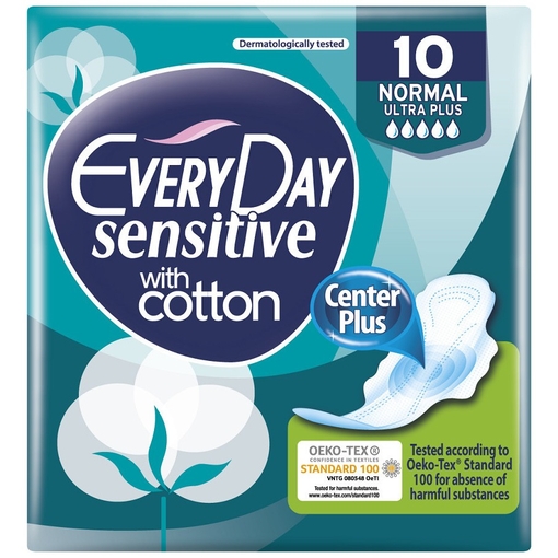 Product Every Day Ultra Plus Normal Sensitive Sanitary Napkins 10-pack base image